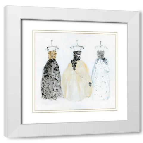 Bling Night Out I White Modern Wood Framed Art Print with Double Matting by Swatland, Sally