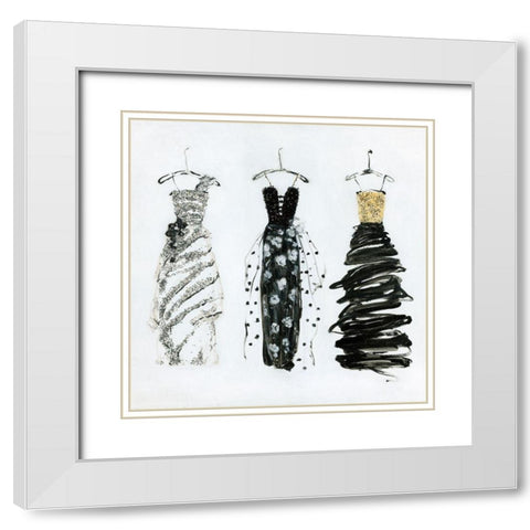 Bling Night Out II White Modern Wood Framed Art Print with Double Matting by Swatland, Sally