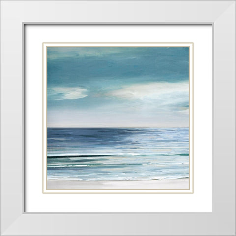 Blue Silver Shore - Detail I White Modern Wood Framed Art Print with Double Matting by Swatland, Sally