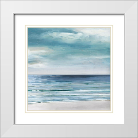 Blue Silver Shore - Detail II White Modern Wood Framed Art Print with Double Matting by Swatland, Sally