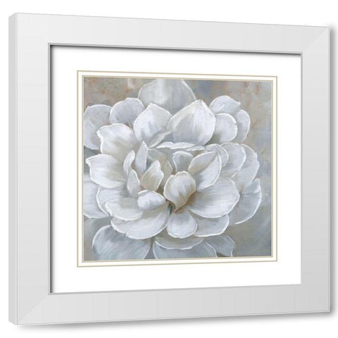 Bombshell Bloom I White Modern Wood Framed Art Print with Double Matting by Nan