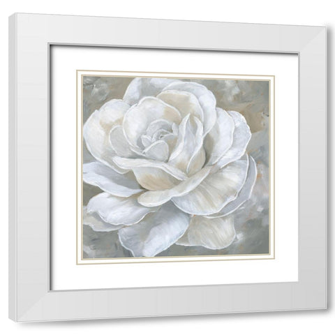 Bombshell Bloom II White Modern Wood Framed Art Print with Double Matting by Nan