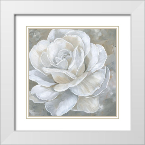 Bombshell Bloom II White Modern Wood Framed Art Print with Double Matting by Nan