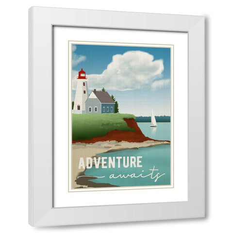 Adventure White Modern Wood Framed Art Print with Double Matting by Robinson, Carol
