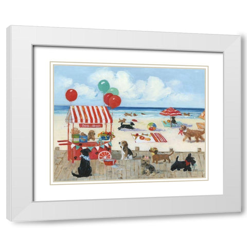 Beach Bark Park I White Modern Wood Framed Art Print with Double Matting by Swatland, Sally