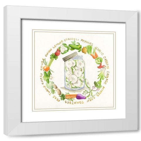 Canning Season White Modern Wood Framed Art Print with Double Matting by Halm, Carol