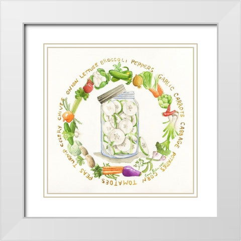 Canning Season White Modern Wood Framed Art Print with Double Matting by Halm, Carol