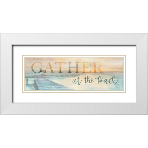 Gather at White Modern Wood Framed Art Print with Double Matting by Calascibetta, Mike