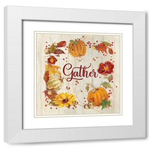 Autumn Dinner White Modern Wood Framed Art Print with Double Matting by Swatland, Sally