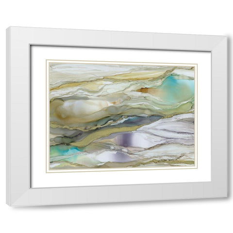 Marbled Glass III White Modern Wood Framed Art Print with Double Matting by Robinson, Carol