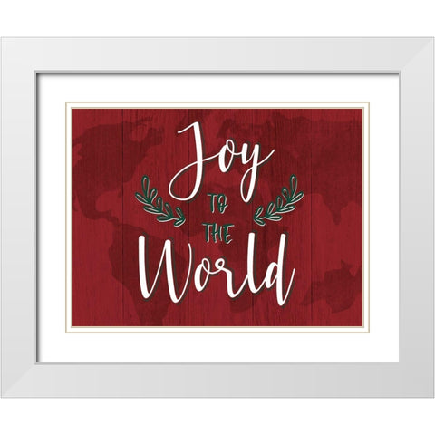 Joy to the World White Modern Wood Framed Art Print with Double Matting by CAD Designs