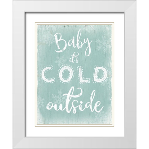Cold Outside White Modern Wood Framed Art Print with Double Matting by CAD Designs