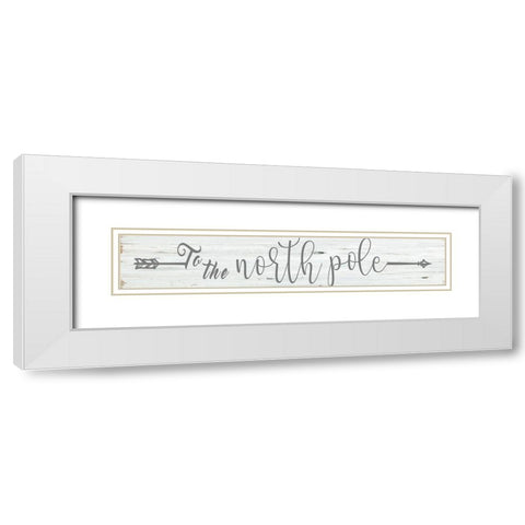 To The North Pole White Modern Wood Framed Art Print with Double Matting by CAD Designs