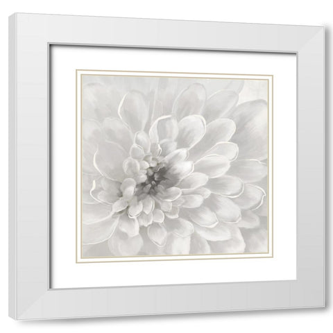 Dahlia White Modern Wood Framed Art Print with Double Matting by Nan