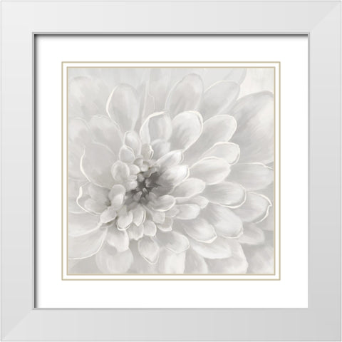 Dahlia White Modern Wood Framed Art Print with Double Matting by Nan