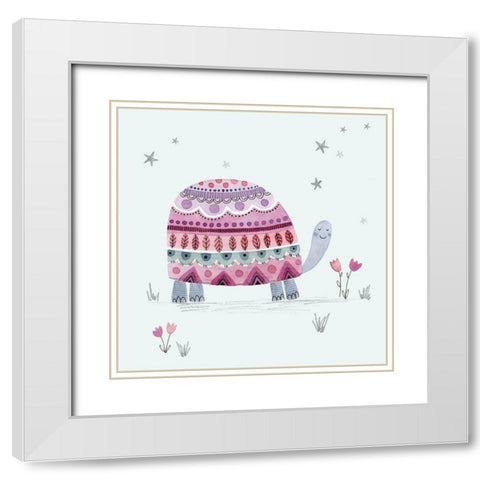 Juvie Tribal White Modern Wood Framed Art Print with Double Matting by French, Felicity