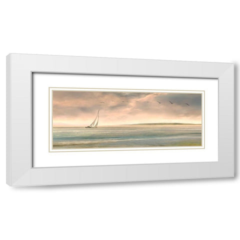 Setting Sail White Modern Wood Framed Art Print with Double Matting by Calascibetta, Mike