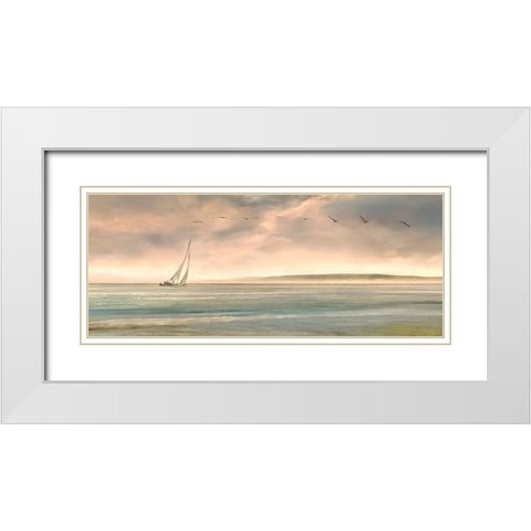 Setting Sail White Modern Wood Framed Art Print with Double Matting by Calascibetta, Mike