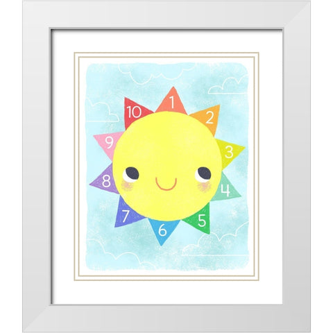 Counting Sun White Modern Wood Framed Art Print with Double Matting by Doyle, Lizzy