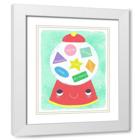 Gumball Shapes White Modern Wood Framed Art Print with Double Matting by Doyle, Lizzy