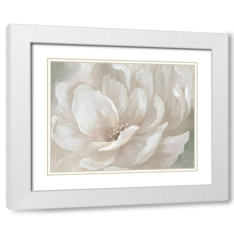 Peach Perfect White Modern Wood Framed Art Print with Double Matting by Nan