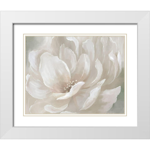 Peach Perfect White Modern Wood Framed Art Print with Double Matting by Nan