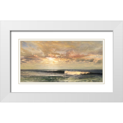 Serenity White Modern Wood Framed Art Print with Double Matting by Calascibetta, Mike