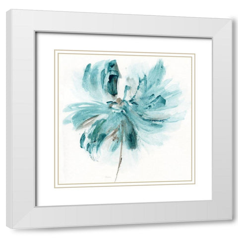 Blue Dance I White Modern Wood Framed Art Print with Double Matting by Craven, Katrina