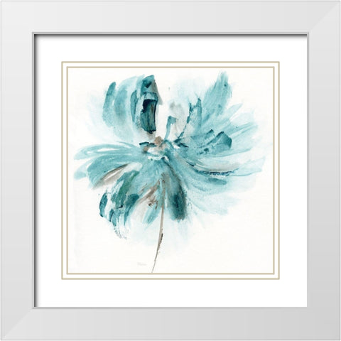 Blue Dance I White Modern Wood Framed Art Print with Double Matting by Craven, Katrina