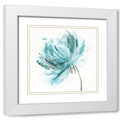 Blue Dance II White Modern Wood Framed Art Print with Double Matting by Craven, Katrina