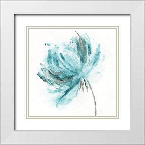 Blue Dance II White Modern Wood Framed Art Print with Double Matting by Craven, Katrina