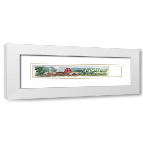 Family Gathers White Modern Wood Framed Art Print with Double Matting by Swatland, Sally