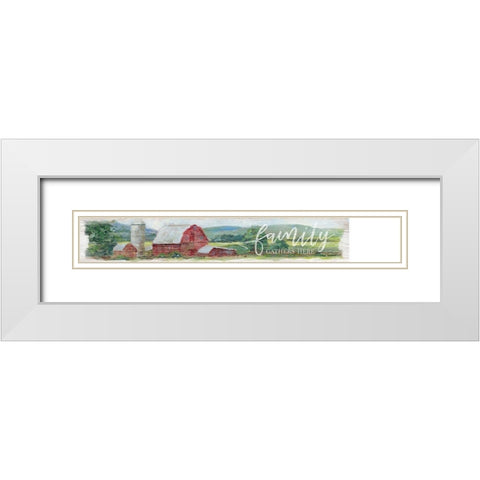 Family Gathers White Modern Wood Framed Art Print with Double Matting by Swatland, Sally