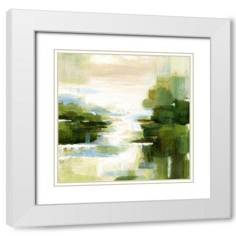 Verte View White Modern Wood Framed Art Print with Double Matting by Nan