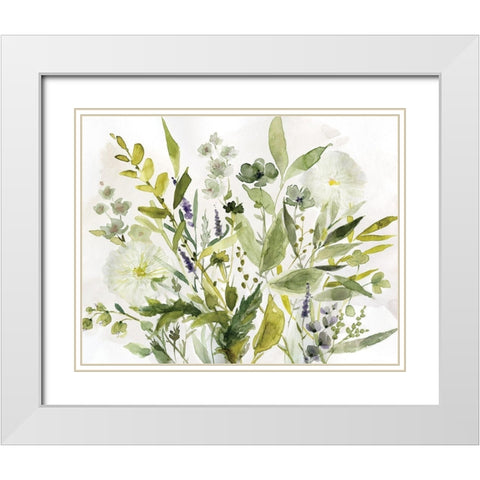 Olive Greens White Modern Wood Framed Art Print with Double Matting by Robinson, Carol