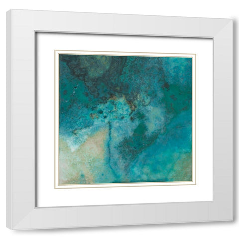 Azure IV White Modern Wood Framed Art Print with Double Matting by Jill, Susan