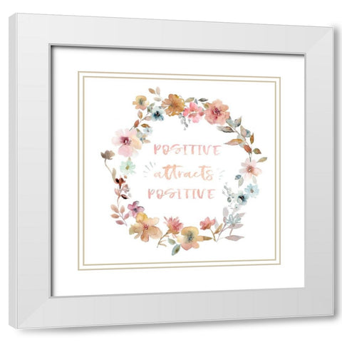 Positive White Modern Wood Framed Art Print with Double Matting by Robinson, Carol