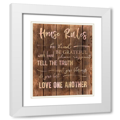 House Rules White Modern Wood Framed Art Print with Double Matting by CAD Designs