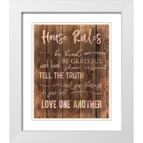 House Rules White Modern Wood Framed Art Print with Double Matting by CAD Designs