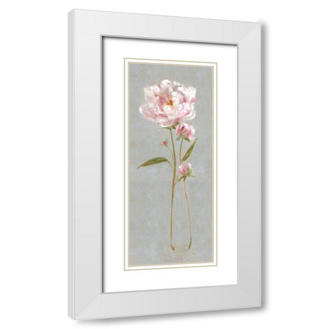 Peony Magic II White Modern Wood Framed Art Print with Double Matting by Swatland, Sally