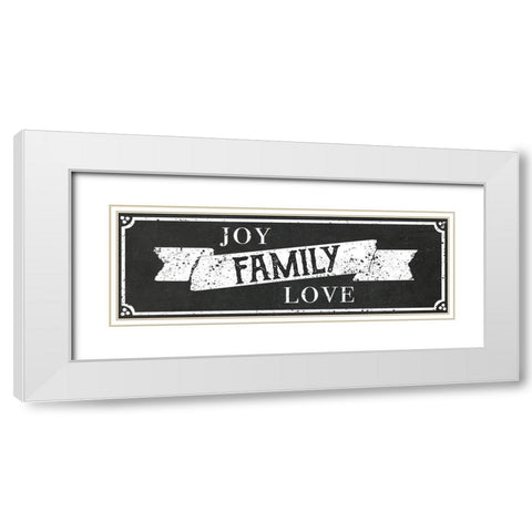 Joy Family Love White Modern Wood Framed Art Print with Double Matting by CAD Designs