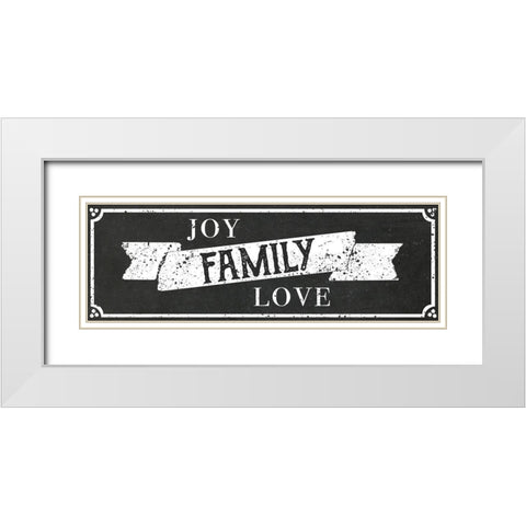 Joy Family Love White Modern Wood Framed Art Print with Double Matting by CAD Designs