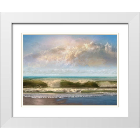 Beach Break White Modern Wood Framed Art Print with Double Matting by Calascibetta, Mike