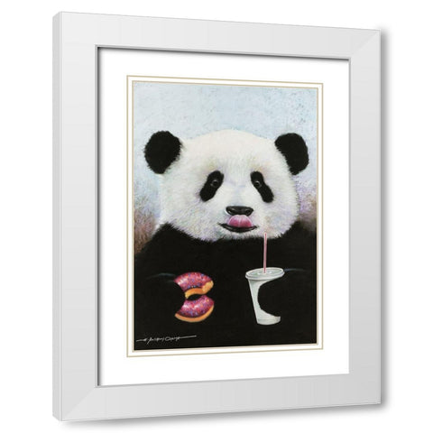 Panda Break White Modern Wood Framed Art Print with Double Matting by Orme, E. Anthony