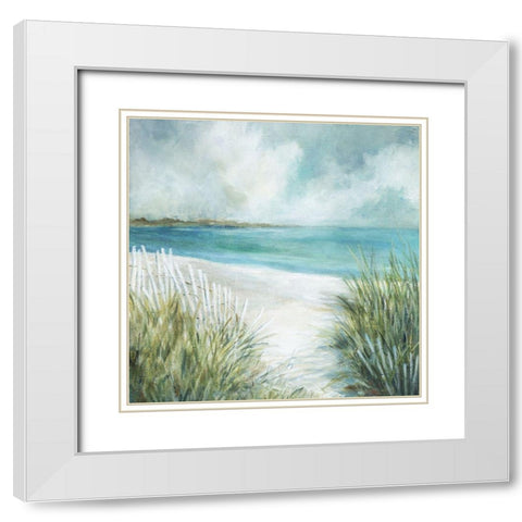 Coastal Fences White Modern Wood Framed Art Print with Double Matting by Robinson, Carol