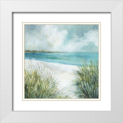 Coastal Fences White Modern Wood Framed Art Print with Double Matting by Robinson, Carol