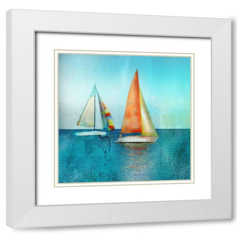 Color Tint Sail White Modern Wood Framed Art Print with Double Matting by Nan