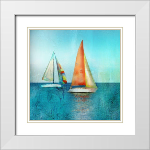 Color Tint Sail White Modern Wood Framed Art Print with Double Matting by Nan