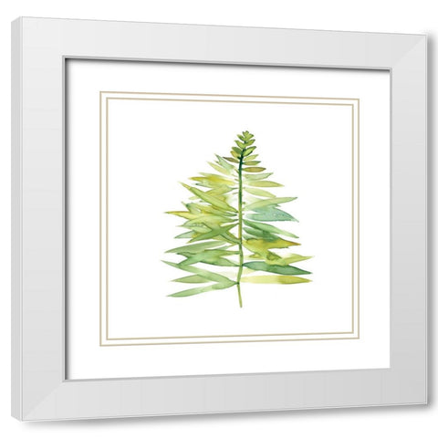 Tropical Botanical II White Modern Wood Framed Art Print with Double Matting by Robinson, Carol