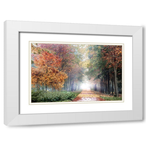 Breath White Modern Wood Framed Art Print with Double Matting by Weisz, Irene